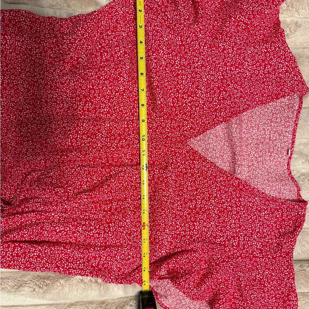 Red Floral Ruffle Front Maxi Dress - Picture 2 of 2